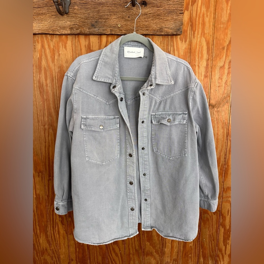 Mustard Seed Light Gray Denim Shirt